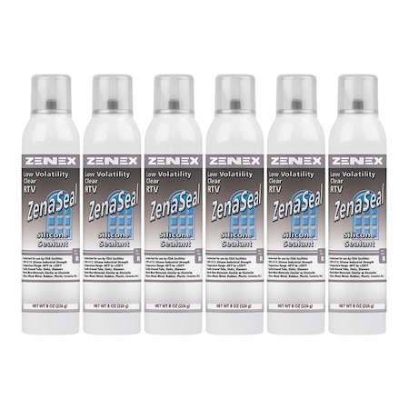 Zenex Zenaseal RTV Clear net 8 oz.cans., 6PK 494595
